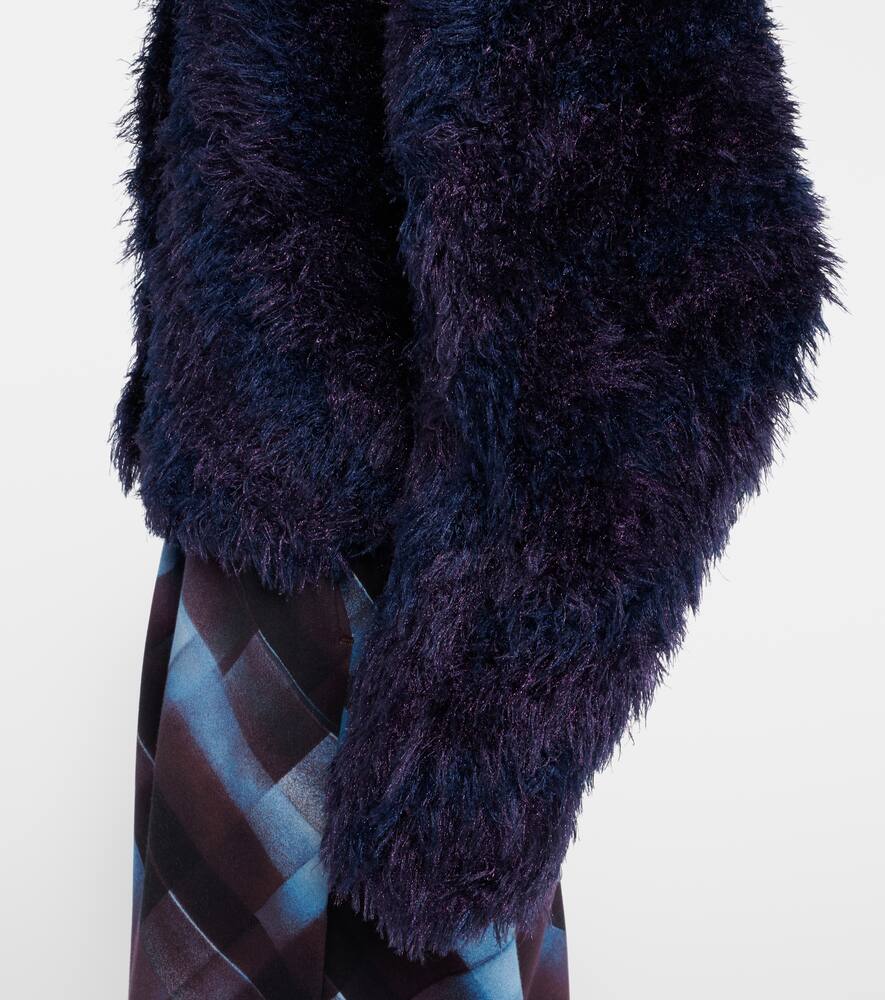 Dries Van Noten Wool And Alpaca-blend Cardigan In Purple