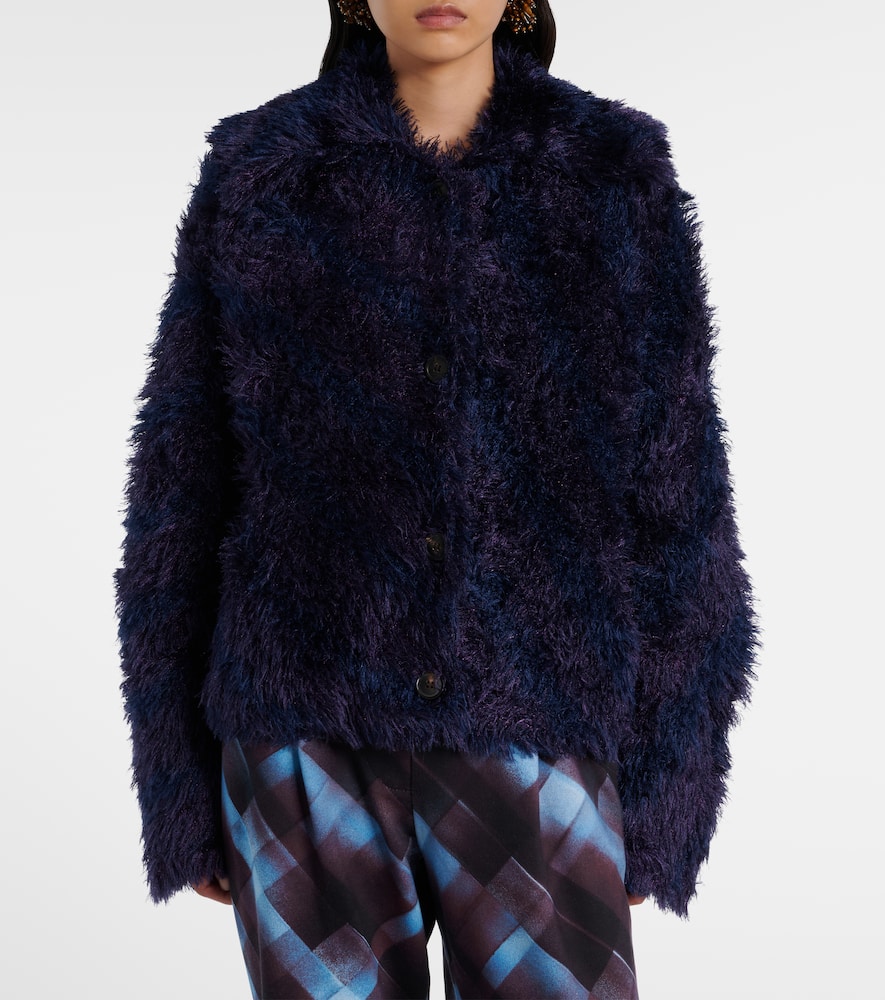 Dries Van Noten Wool And Alpaca-blend Cardigan In Purple