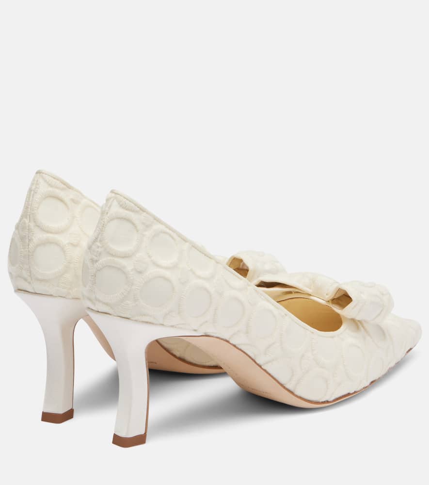 Manolo Blahnik Epirotes 70 Embroidered Satin Pumps In White