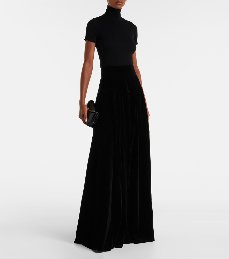  Max Mara Max Mara Falda Larga De Terciopelo De Algodón 