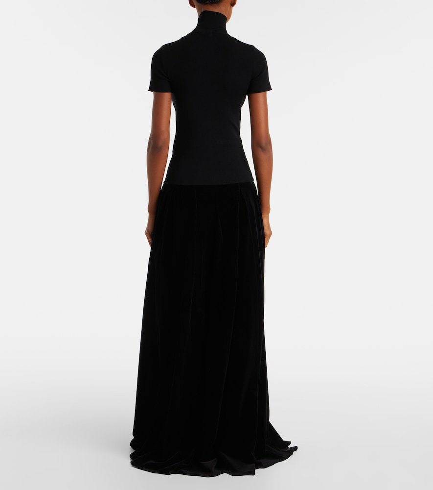  Max Mara Max Mara Falda Larga De Terciopelo De Algodón 