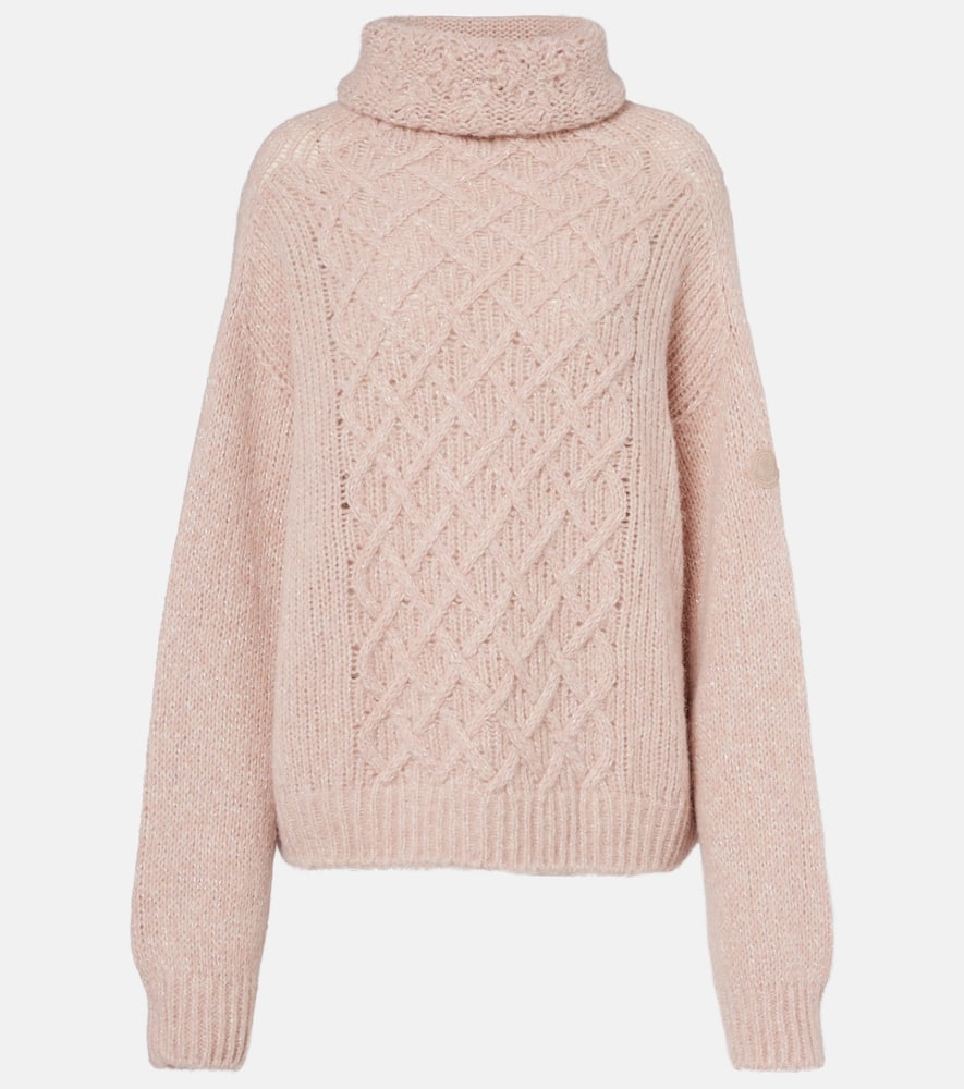 Moncler Alpaca-blend Turtleneck Sweater In Pink