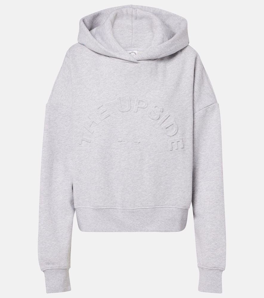 The Upside Byron Logo Cotton Jersey Hoodie In Gray