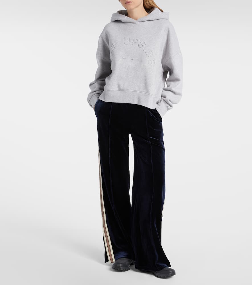 The Upside Byron Logo Cotton Jersey Hoodie In Gray
