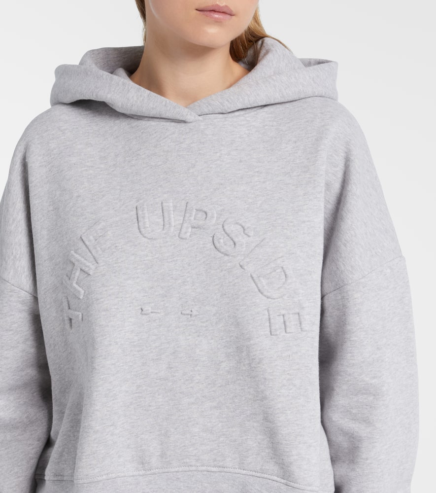 The Upside Byron Logo Cotton Jersey Hoodie In Gray
