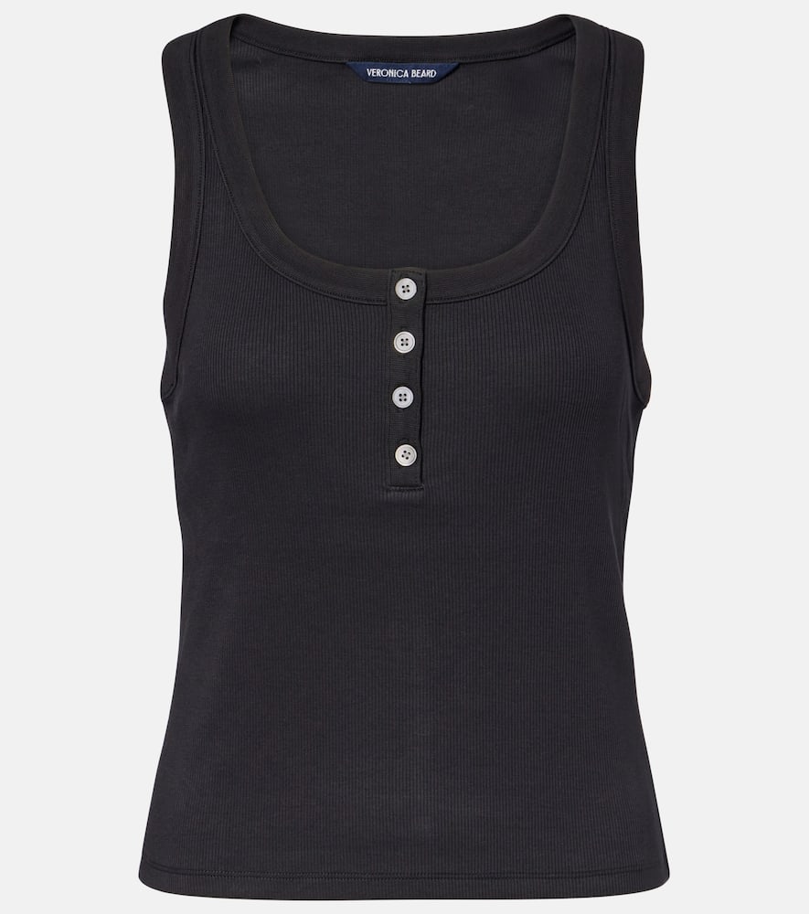 Veronica Beard Abbott Cotton-blend Tank Top In Black
