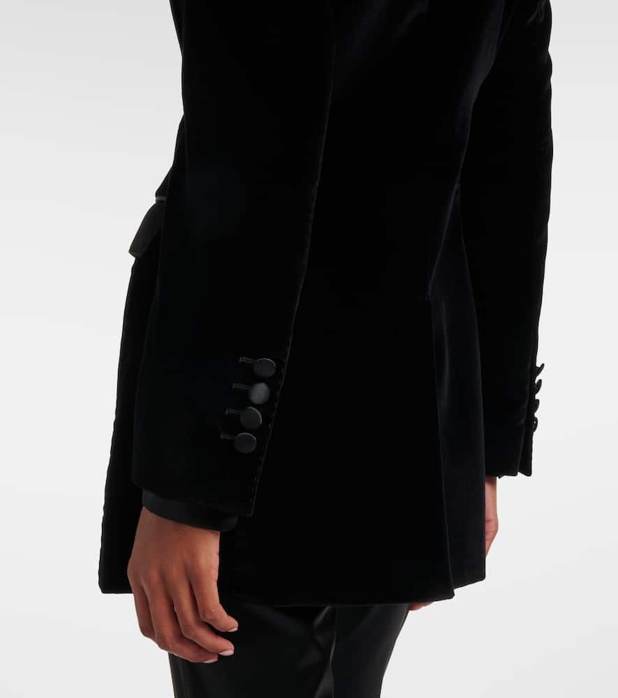 Dolce & Gabbana Cotton-blend Velvet Tuxedo Jacket In Black