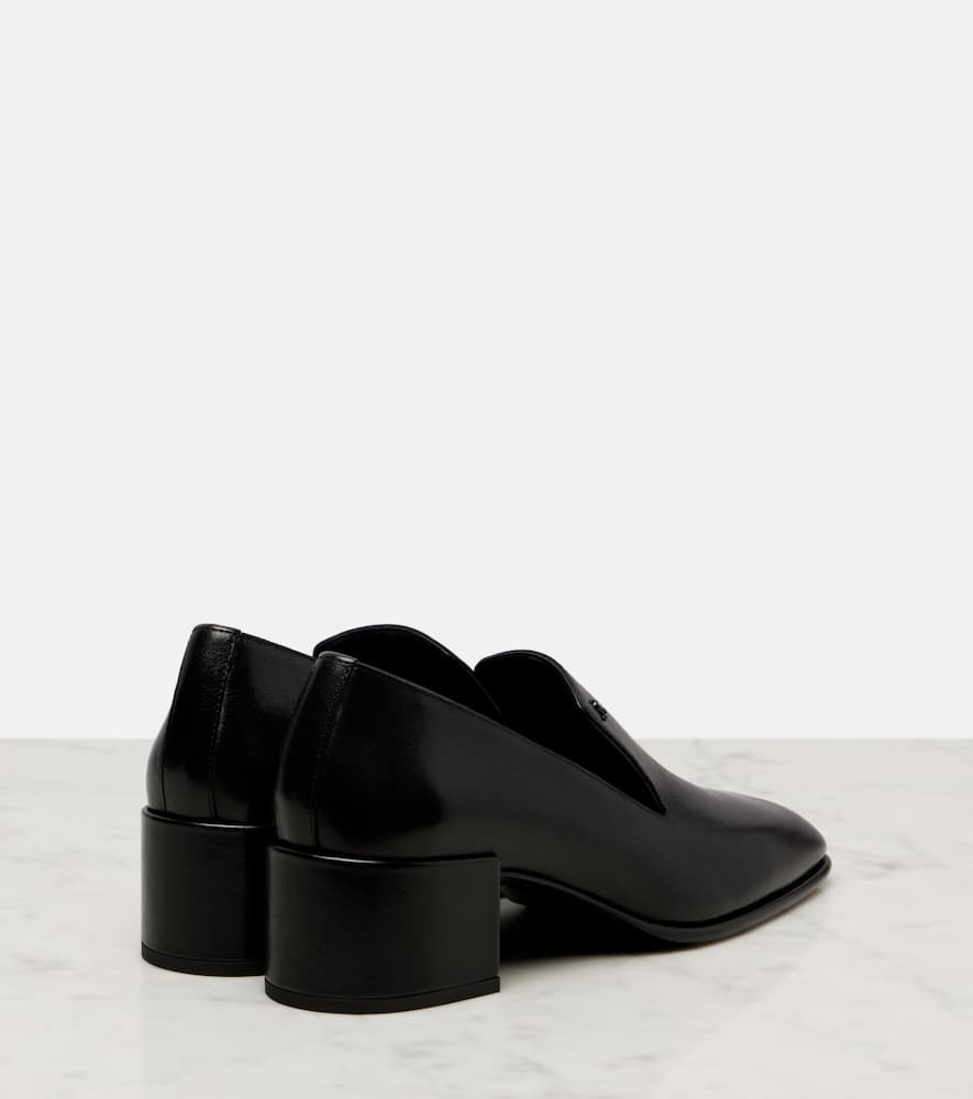 Jimmy Choo Elliot 45 Buffalo Leather Heeled Loafers In Black