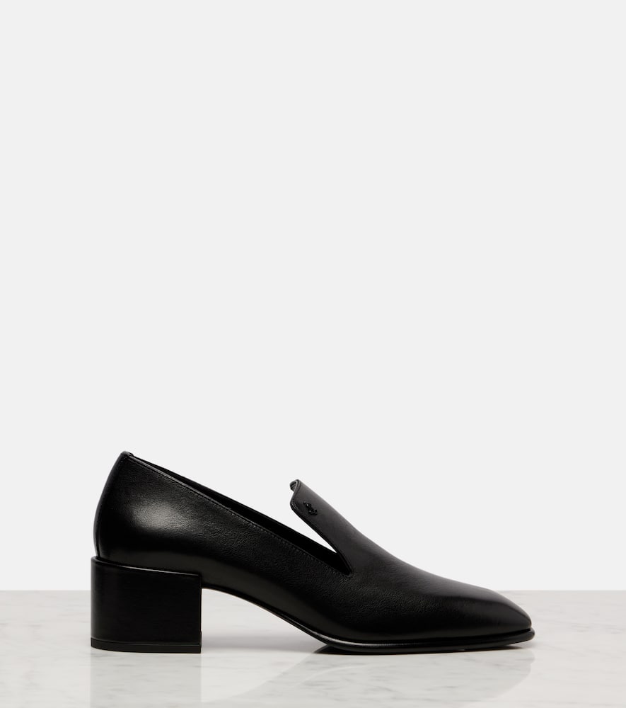 Jimmy Choo Elliot 45 Buffalo Leather Heeled Loafers In Black
