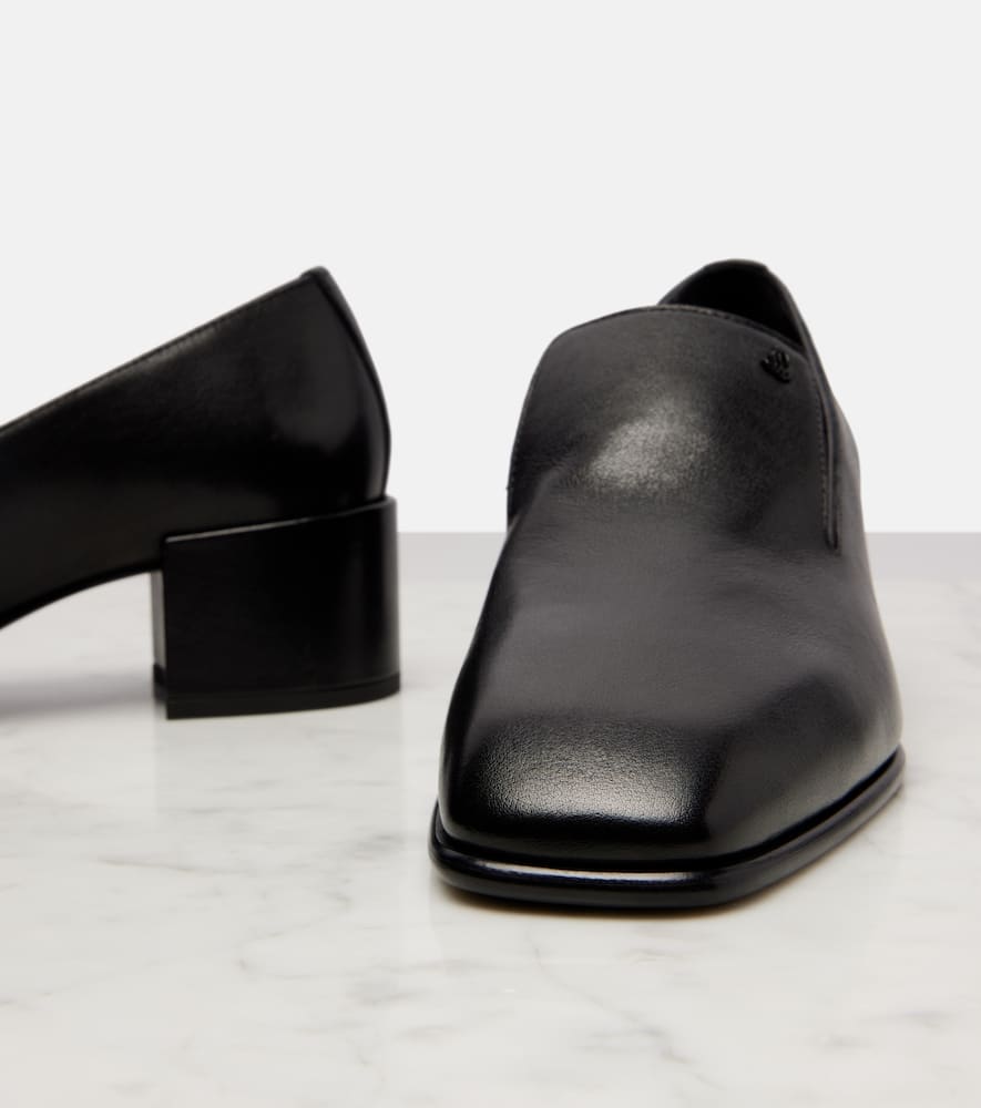 Jimmy Choo Elliot 45 Buffalo Leather Heeled Loafers In Black