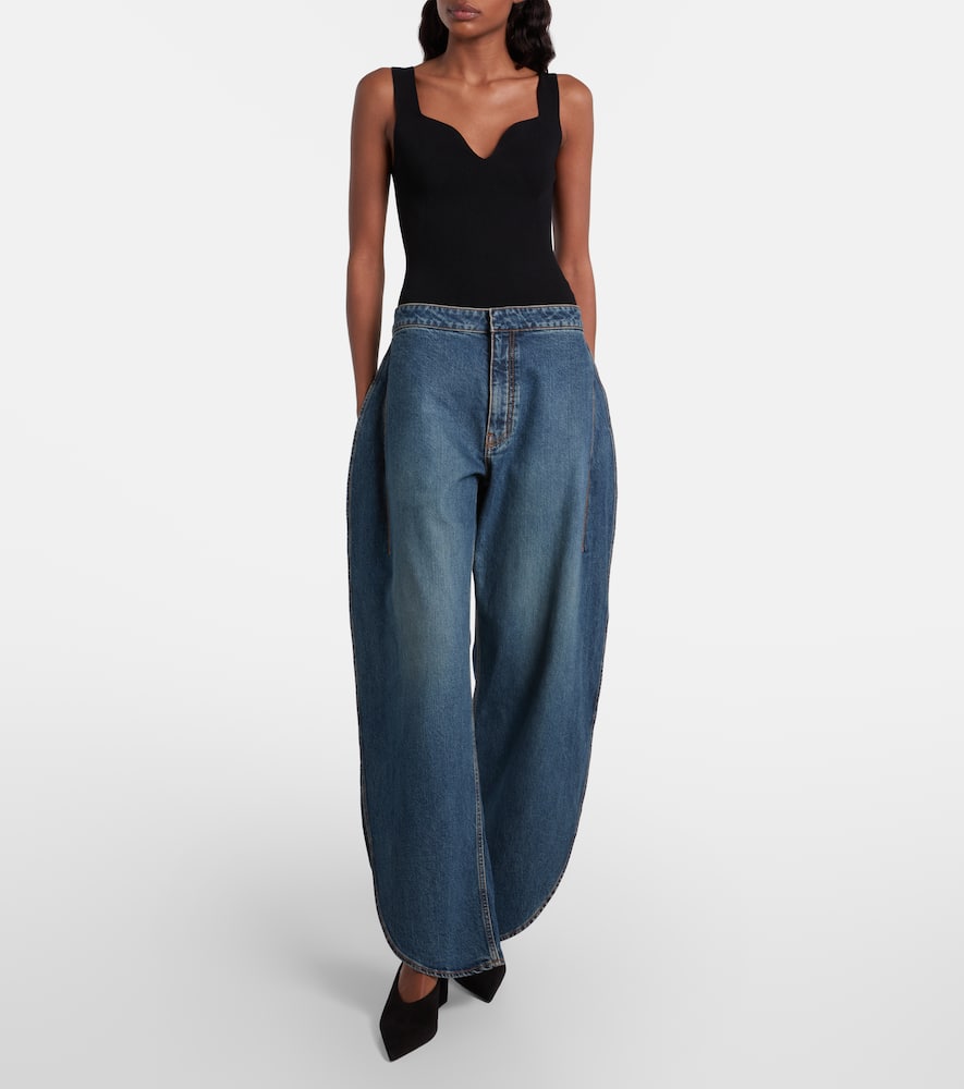 Alaïa Ribbed-knit Bodysuit In Black