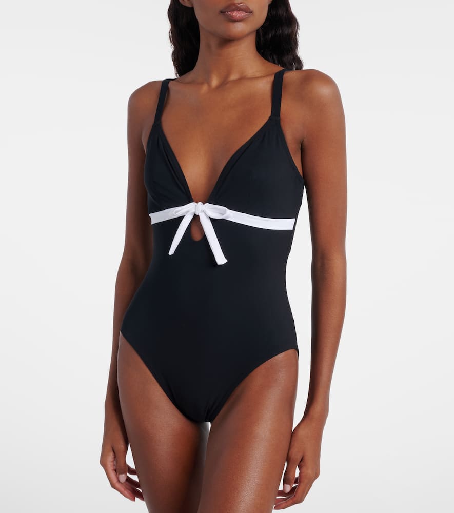 Karla Colletto Lenora Bow-detail Swimsuit In Black