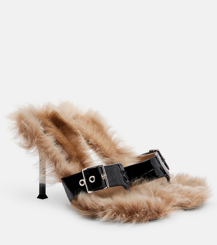 Christen Helix 95 croc-effect leather thong sandals
