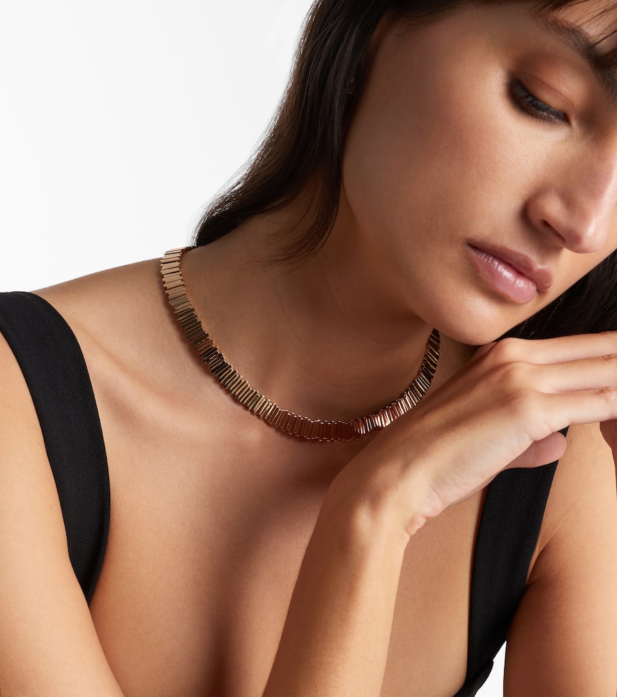 Suzanne Kalan Jagged 18kt Rose Gold Necklace In Gold