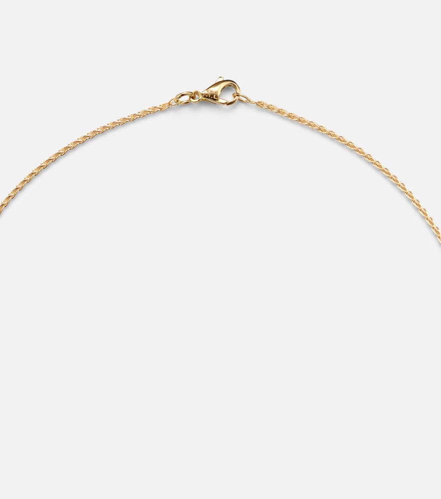 Marie Lichtenberg Luck 18kt Gold Pendant Necklace With Emerald In Brown