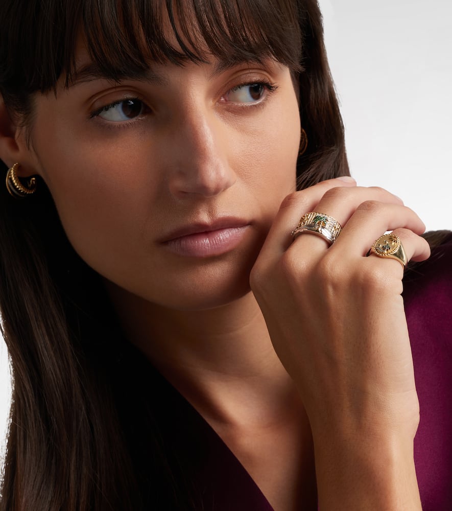 Yvonne Léon La Plage 9kt Gold Ring With Gemstones In Gold