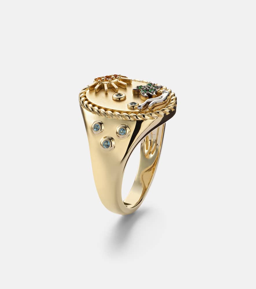 Yvonne Léon La Plage 9kt Gold Ring With Gemstones In Gold