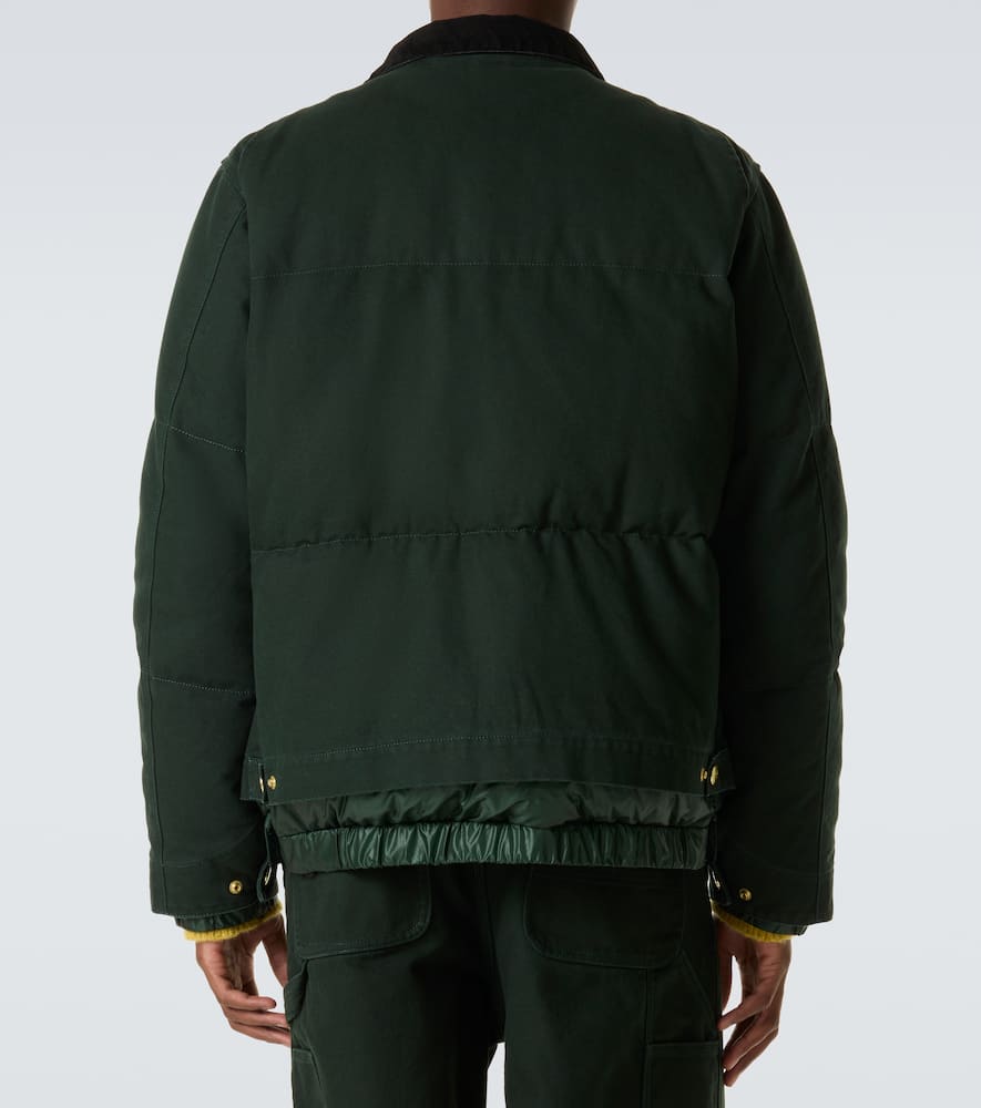 Sacai X Carhartt Cotton Canvas Down Jacket In Green