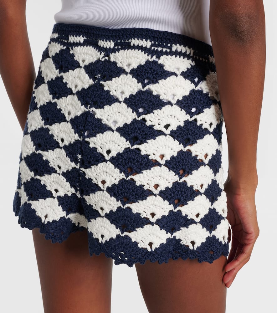 Farm Rio Crochet Shorts In Blue