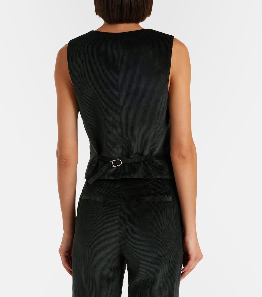 Gabriela Hearst Coleridge Cotton Corduroy Vest In Green