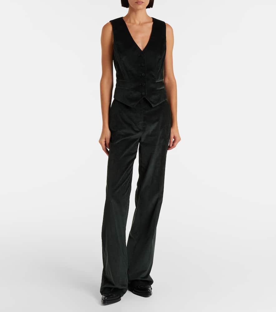 Gabriela Hearst Coleridge Cotton Corduroy Vest In Green