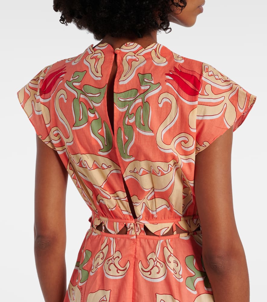 Poupette St Barth Noreen Printed Cotton Maxi Dress In Orange