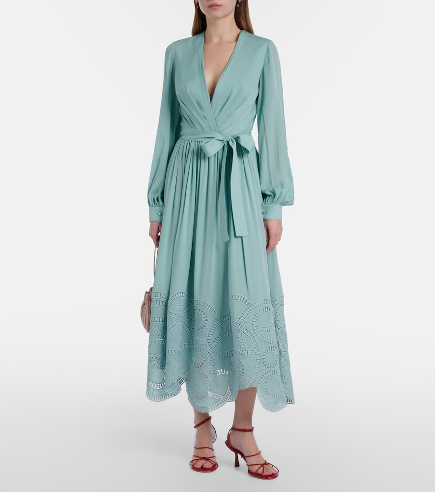  Elie Saab Elie Saab Midikleid Aus Einem Seidengemisch Mit Spitze 