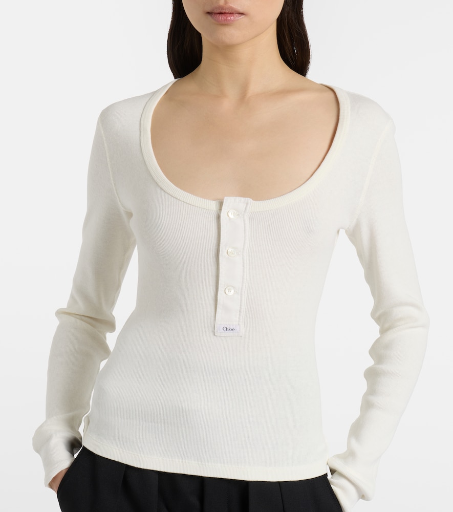  Chloe Chloé Henley-top Aus Baumwoll-jersey 