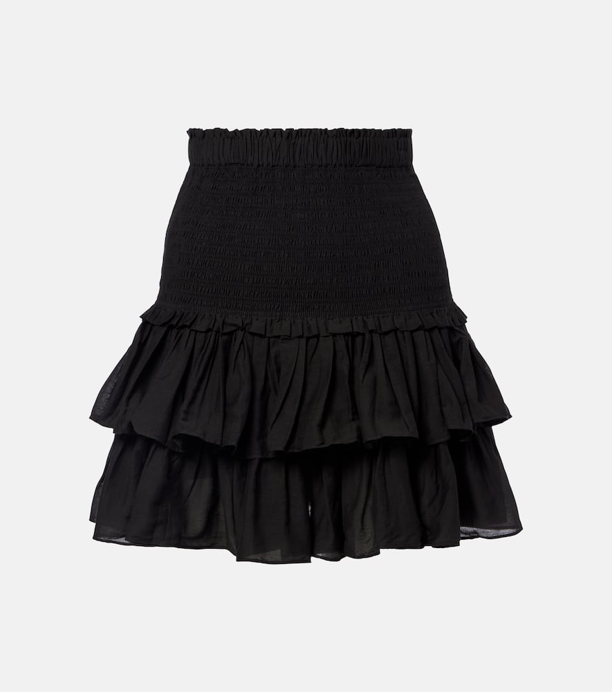 Isabel Marant Étoile Naomi Tiered Cotton-blend Miniskirt In Black