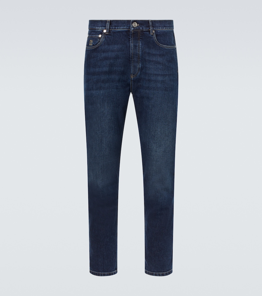 Brunello Cucinelli Mid-rise Slim Jeans In Blue