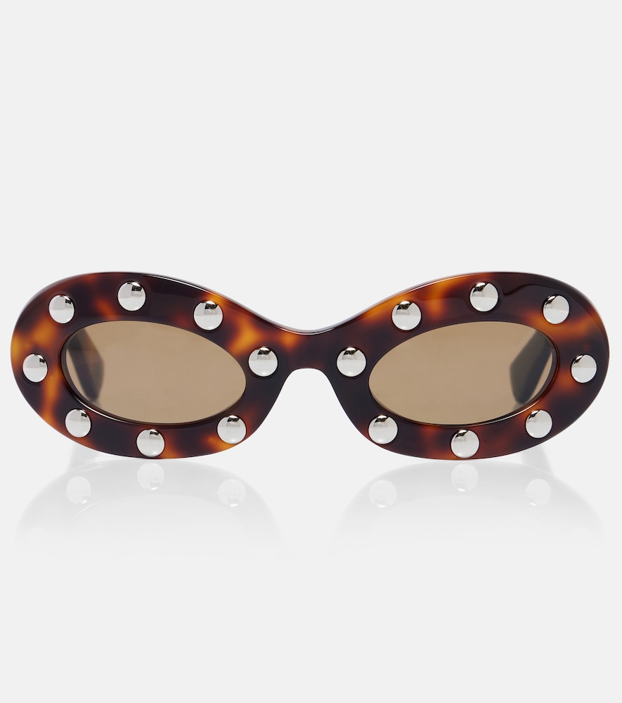 Valentino VLogo studded oval sunglasses
