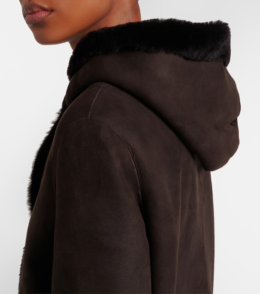  The Row The Row Mantel Anaya Aus Veloursleder Mit Shearling 