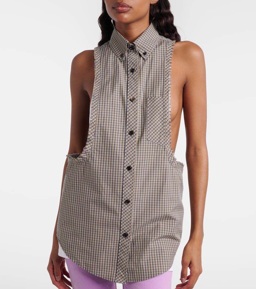  Versace Versace Checked Cotton Shirt 