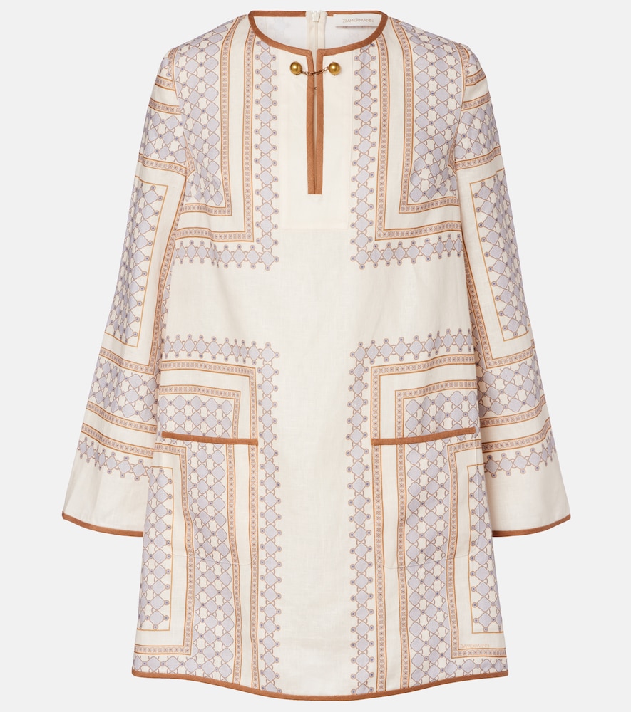 Zimmermann Printed linen minidress