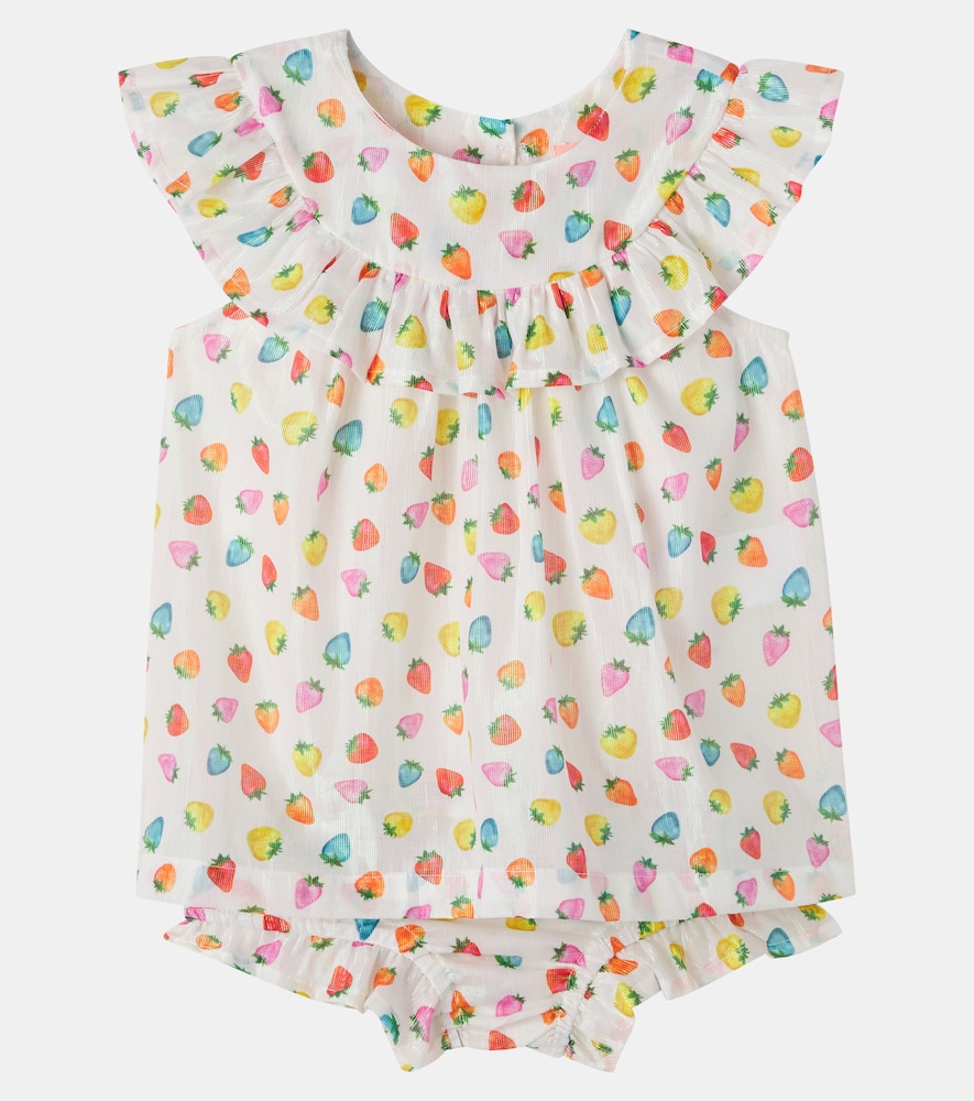  Fabula Fã¡bula Baby Cotton-blend Dress And Bloomers Set 