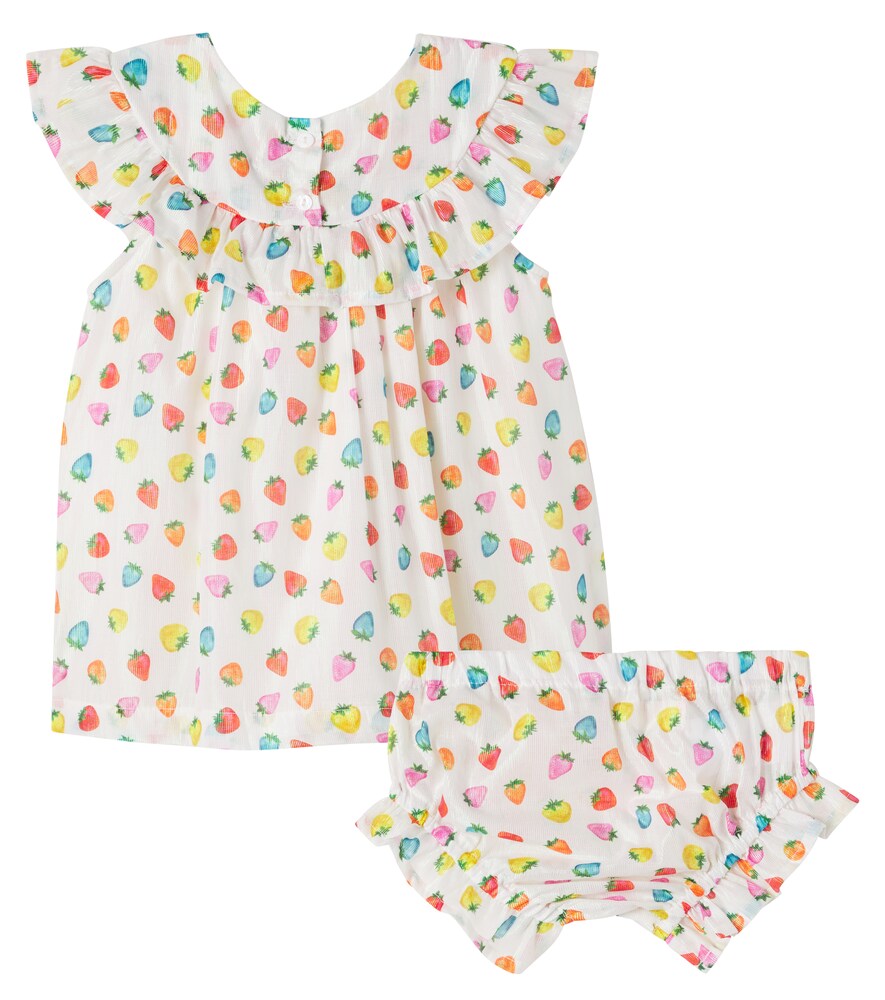  Fabula Fã¡bula Baby Cotton-blend Dress And Bloomers Set 