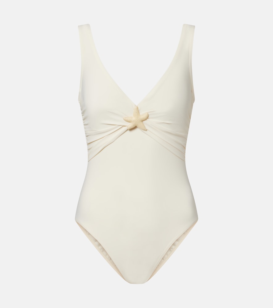 Karla Colletto Starfish embellished swimsuit