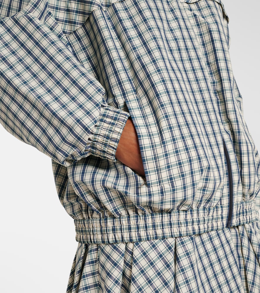 Checked Cotton-Blend Chambray Jacket