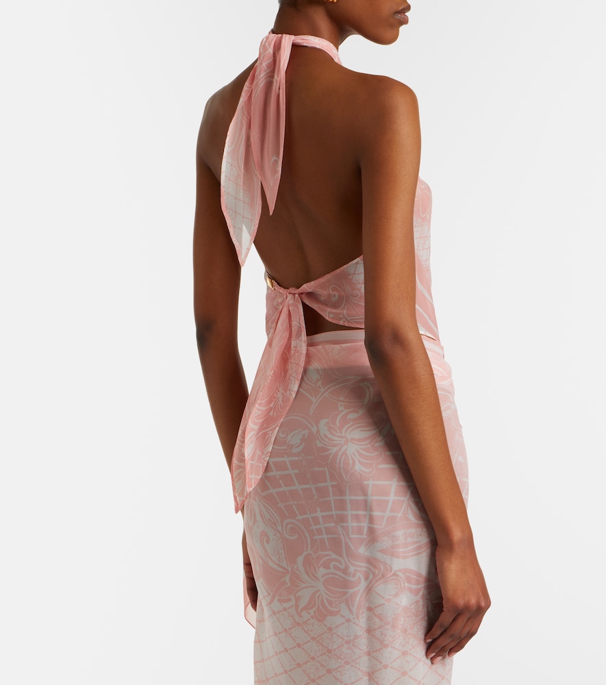  Balmain Balmain Printed Halterneck Silk Top 