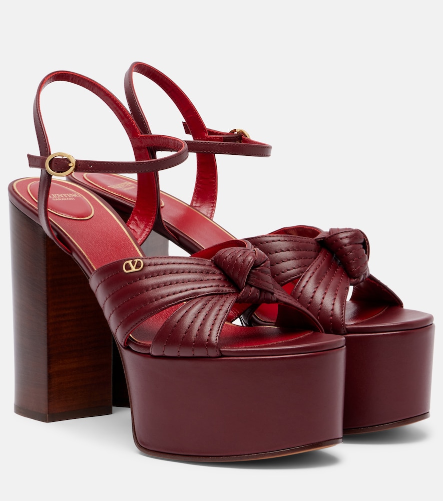 Sandali Crasher VLogo in pelle con plateau