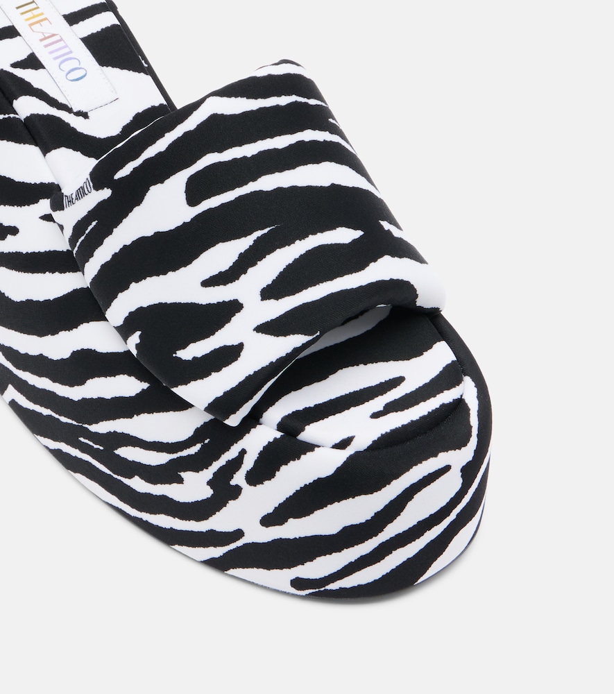  The Attico The Attico Mochi Zebra-print Platform Slides 