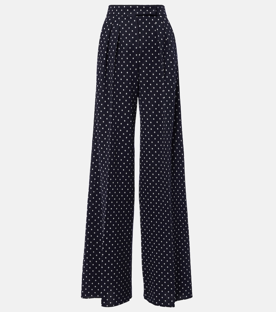 Pantaloni a gamba larga in jersey a pois