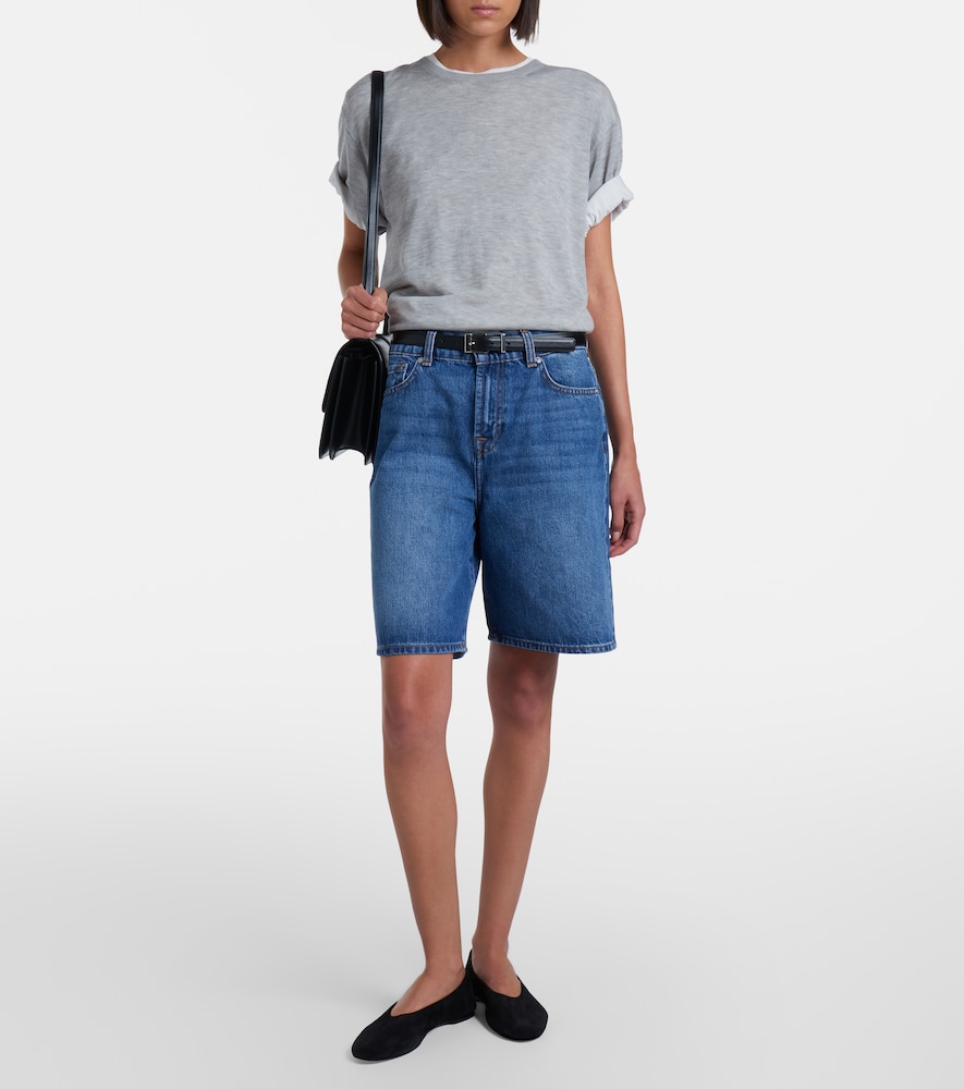 7 For All Mankind Lola distressed denim Bermuda shorts