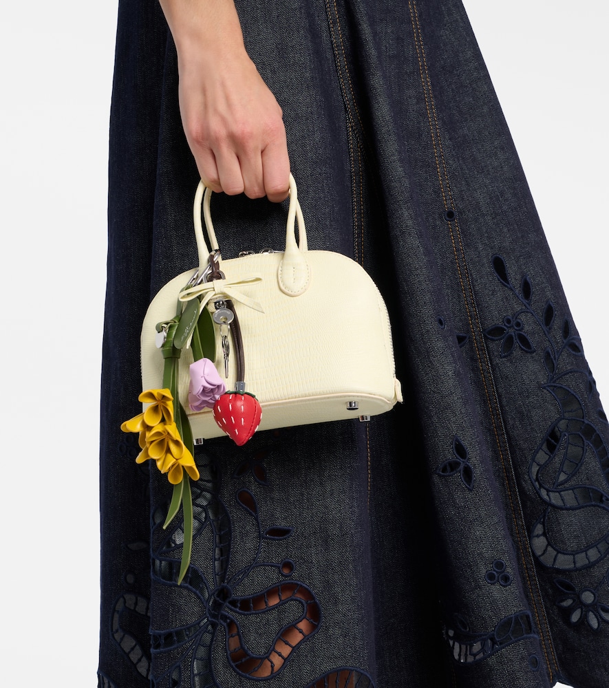 Self-Portrait Lizard Small leather top-handle bag