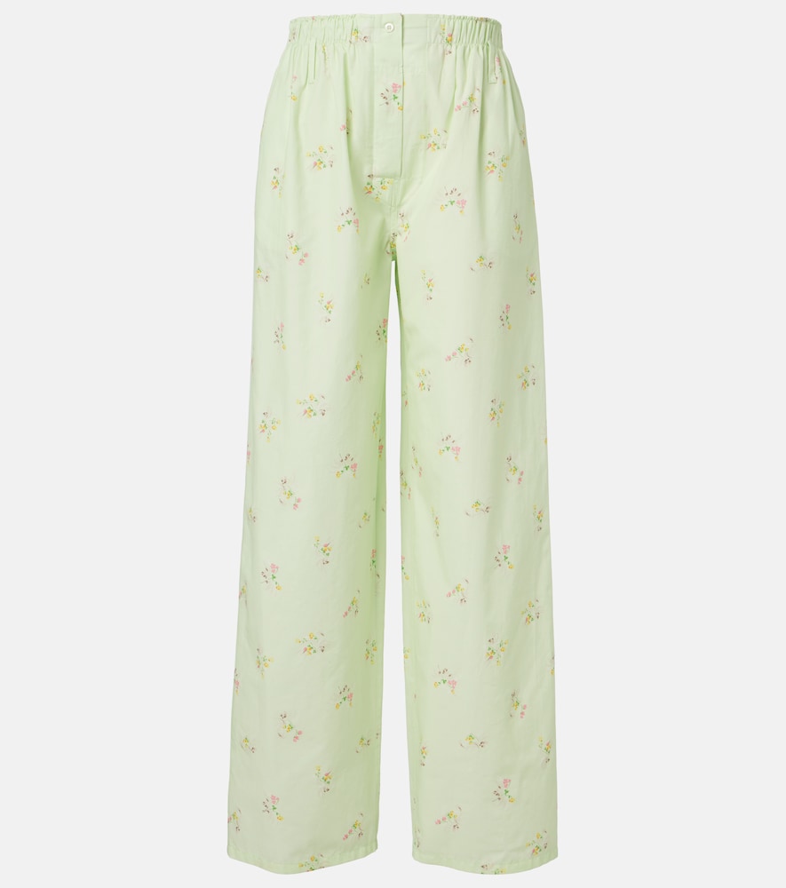 Prada Floral Cotton Wide Leg Pants