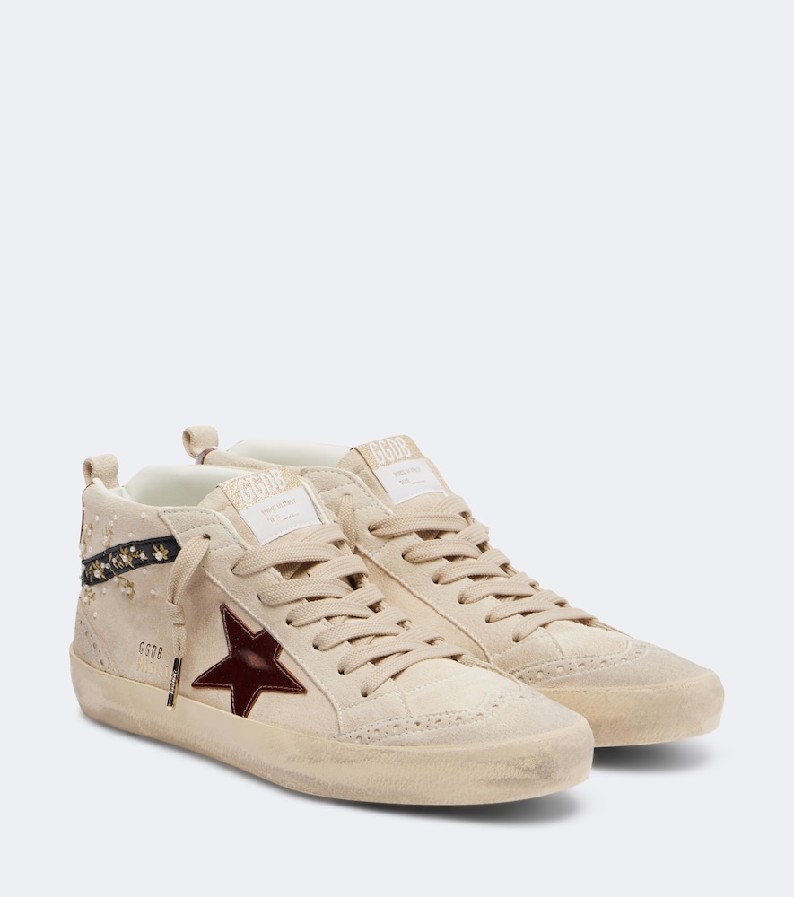 Verzierte Sneakers Mid Star aus Veloursleder