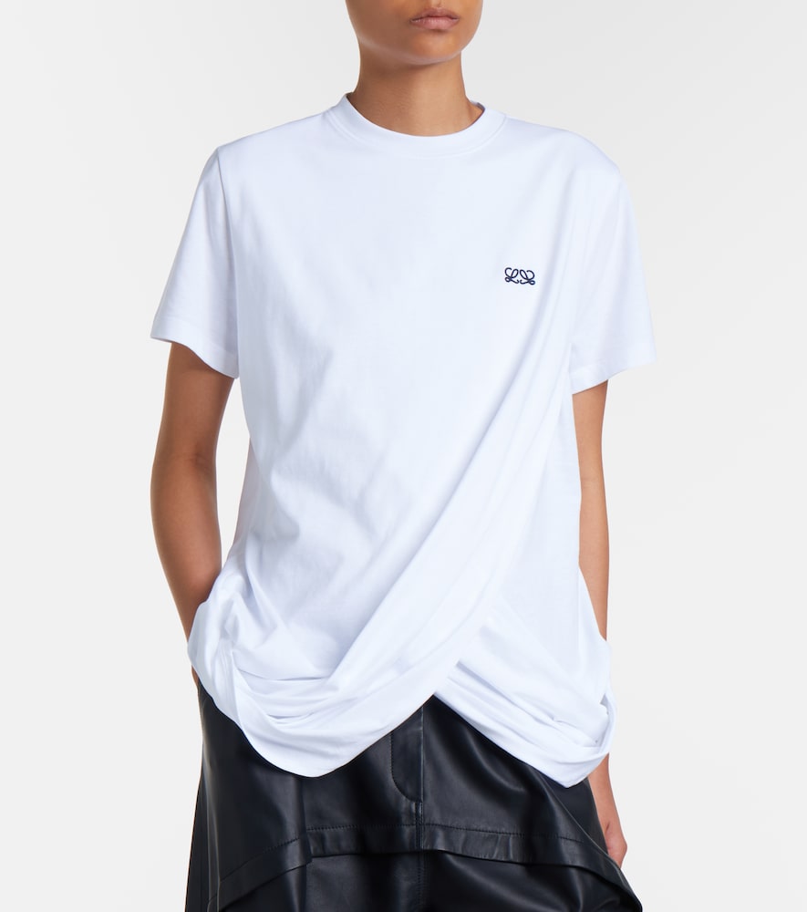  Loewe Loewe Camiseta Double L De Algodón Drapeada 