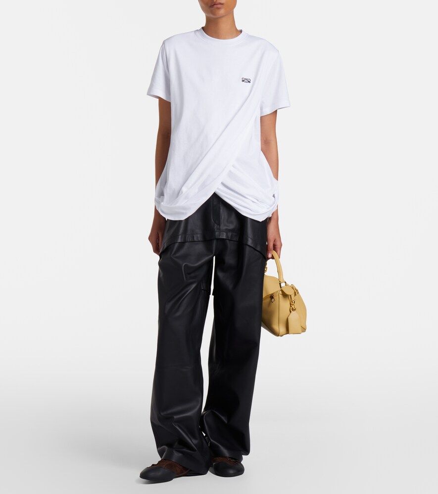  Loewe Loewe Camiseta Double L De Algodón Drapeada 