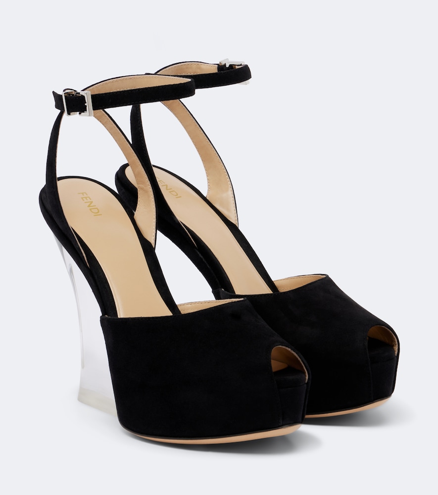 Fendi Sandali platform in suede