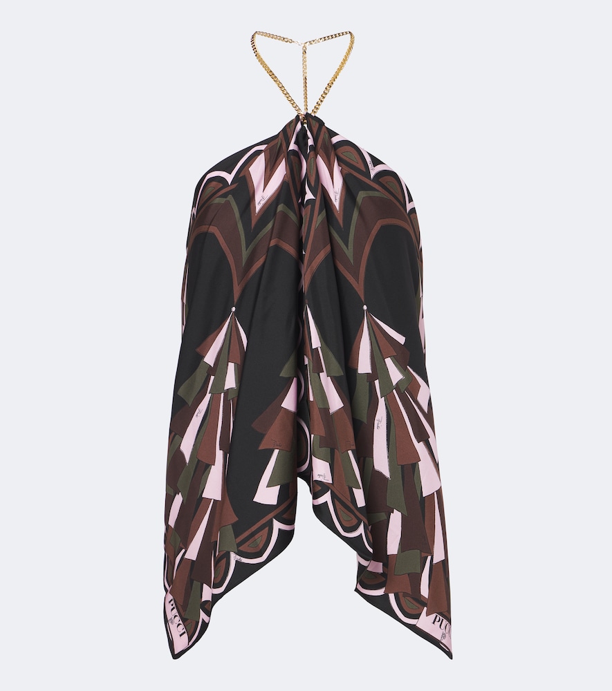 Pucci Baiadera Halterneck Silk Twill Top
